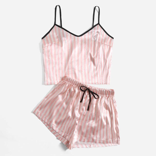 Sexy Stripe Women Sleepwear Set - C&S Shopping Network