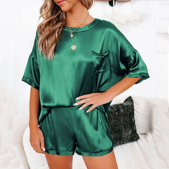Summer Satin Pajamas Set Women - C&S Shopping Network