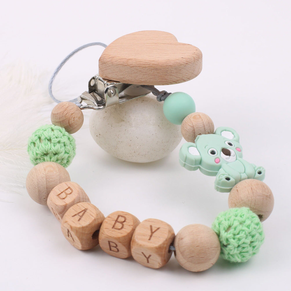 Baby Soothing Beech Wood Mouth Chain Clip - C&S Shopping Network