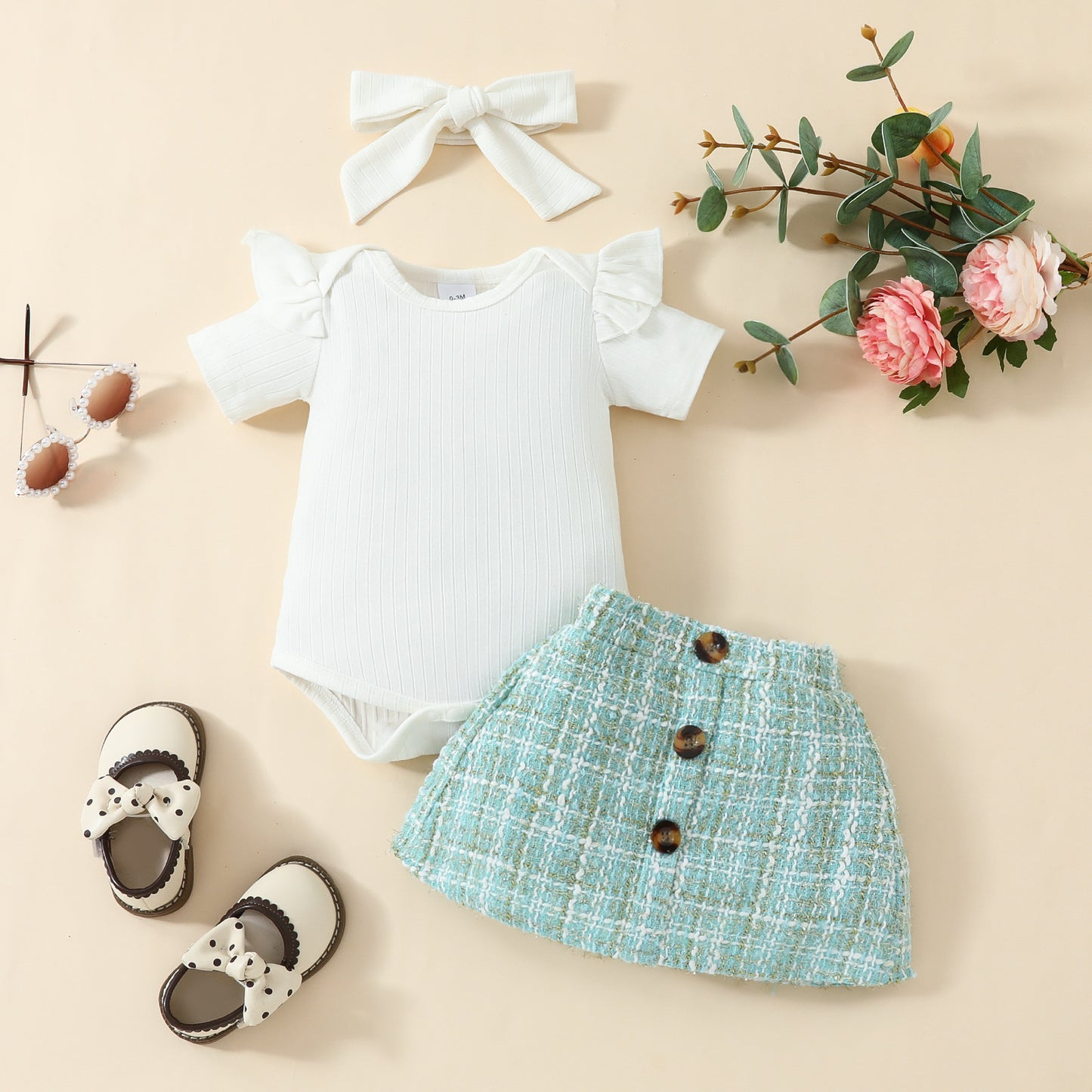 Babies' Short-sleeved Blouse Skirt Suit - C&S Shopping Network