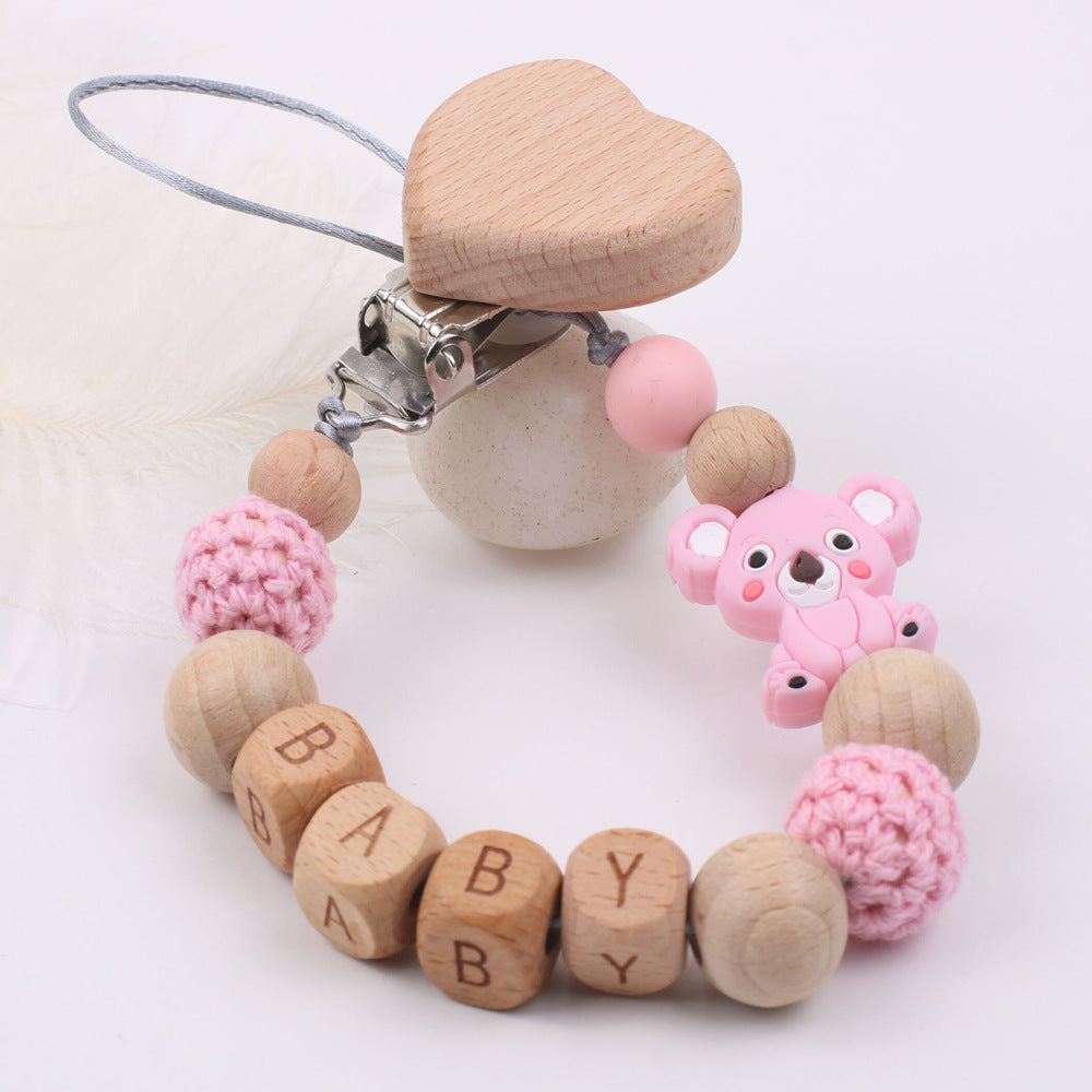 Baby Soothing Beech Wood Mouth Chain Clip - C&S Shopping Network