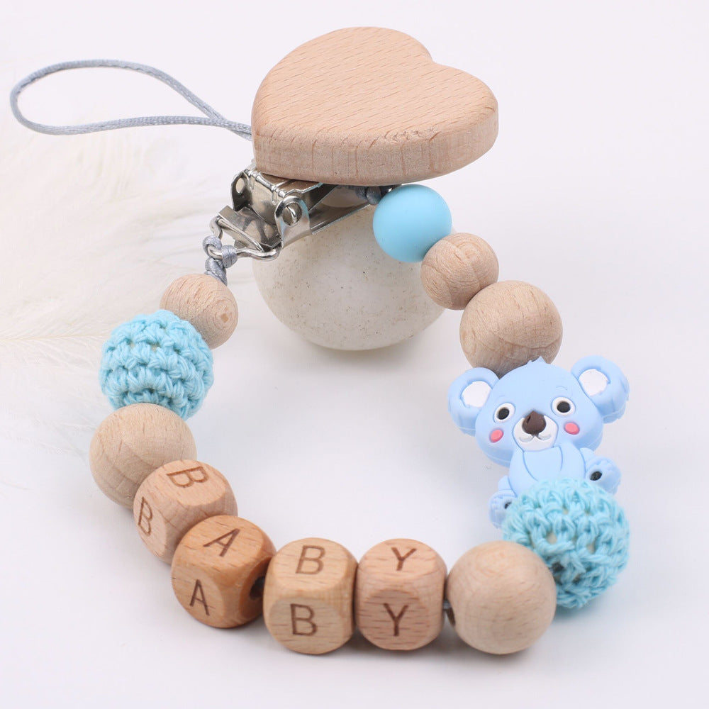 Baby Soothing Beech Wood Mouth Chain Clip - C&S Shopping Network