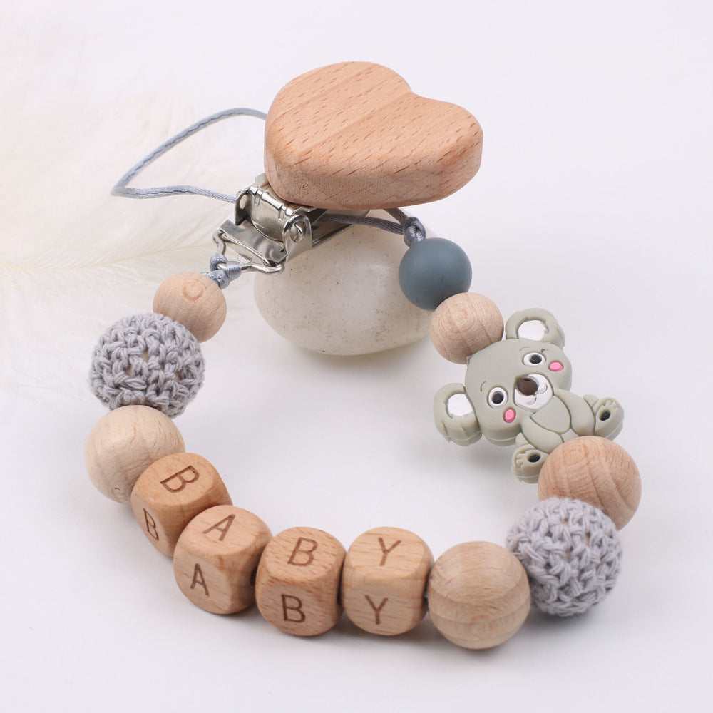 Baby Soothing Beech Wood Mouth Chain Clip - C&S Shopping Network