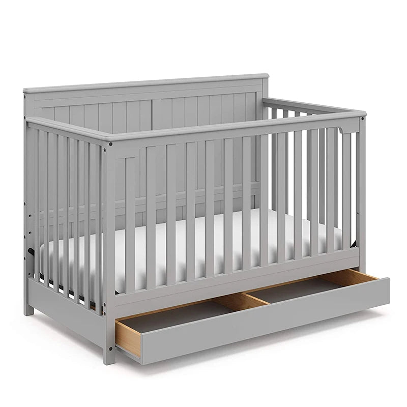 4 in 1 Pine Wood Baby Crib with Drawer & Changing Table - C&S Shopping Network