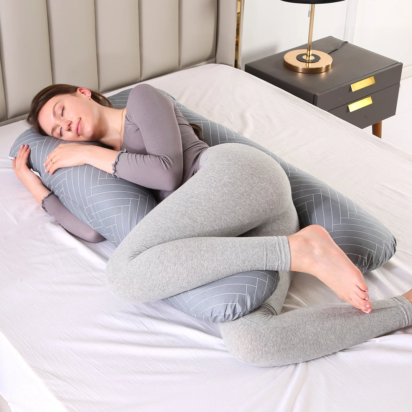 Sleeping Support Pillow For Pregnant Women Body Cotton Pillowcase U Shape Maternity Pregnancy Pillows Side Sleepers Bedding - C&S Shopping Network