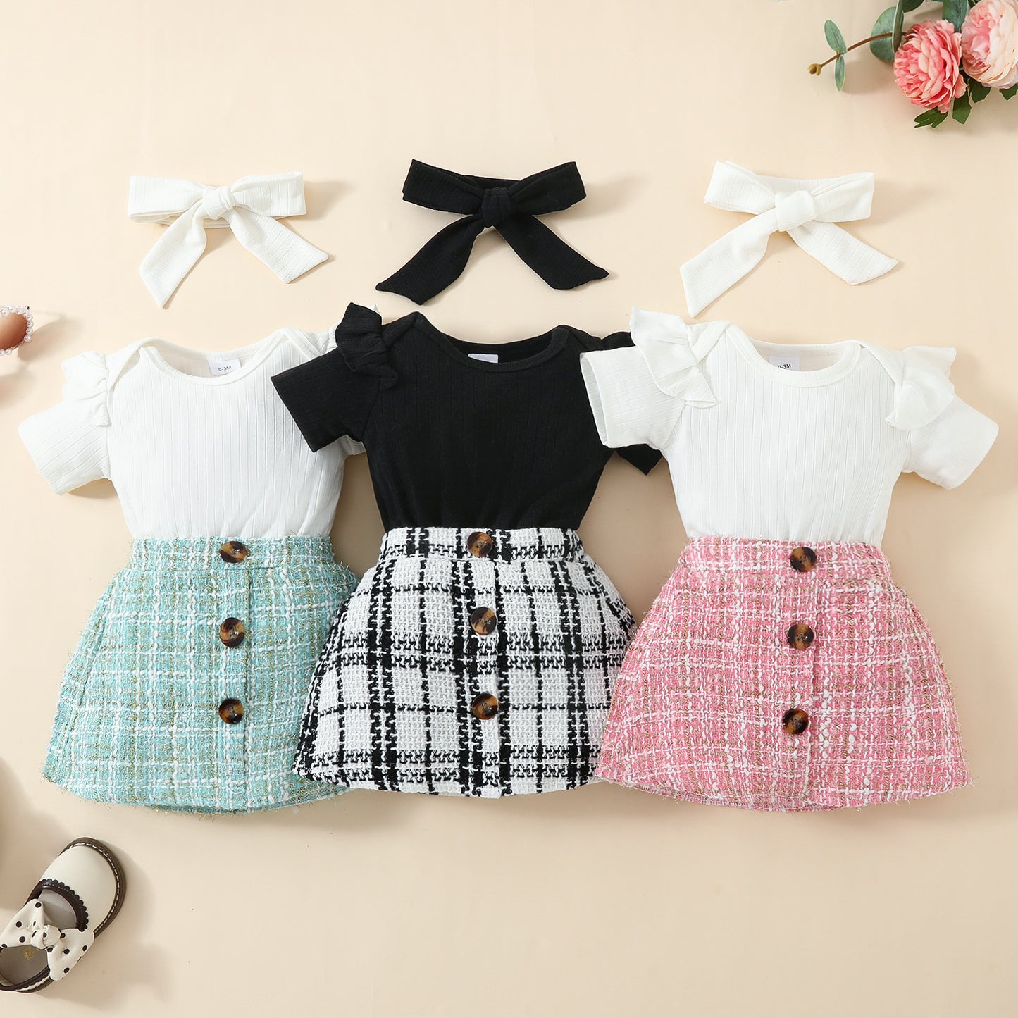 Babies' Short-sleeved Blouse Skirt Suit - C&S Shopping Network