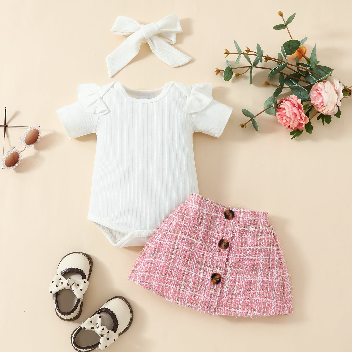 Babies' Short-sleeved Blouse Skirt Suit - C&S Shopping Network
