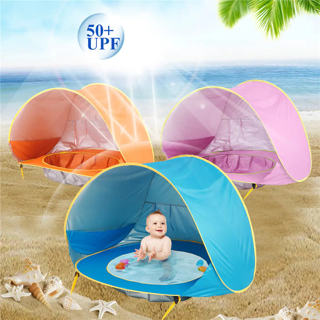 Baby Beach Tent: Easy Fold-Up Waterproof Sun Awning Tent - C&S Shopping Network