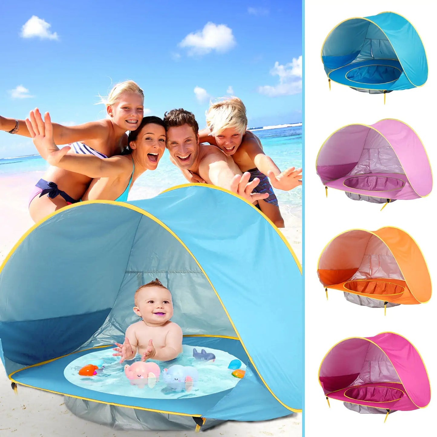 Baby Beach Tent: Easy Fold-Up Waterproof Sun Awning Tent - C&S Shopping Network