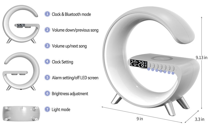 Bluetooth Speaker Wireless Charger Lamp - C&S Shopping Network