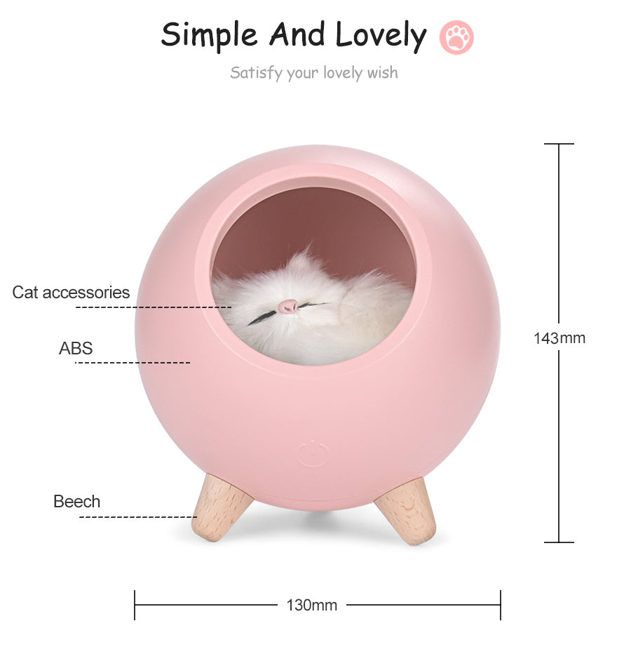 LED Cat Light USB Touch Night Llight Bionic Cat Stepless Dimming Atmosphere Night Light Room Decoration Lamp Holiday Gift - C&S Shopping Network