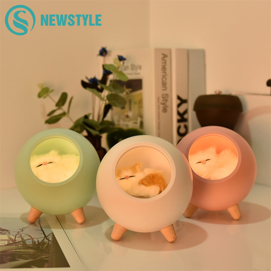 LED Cat Light USB Touch Night Llight Bionic Cat Stepless Dimming Atmosphere Night Light Room Decoration Lamp Holiday Gift - C&S Shopping Network
