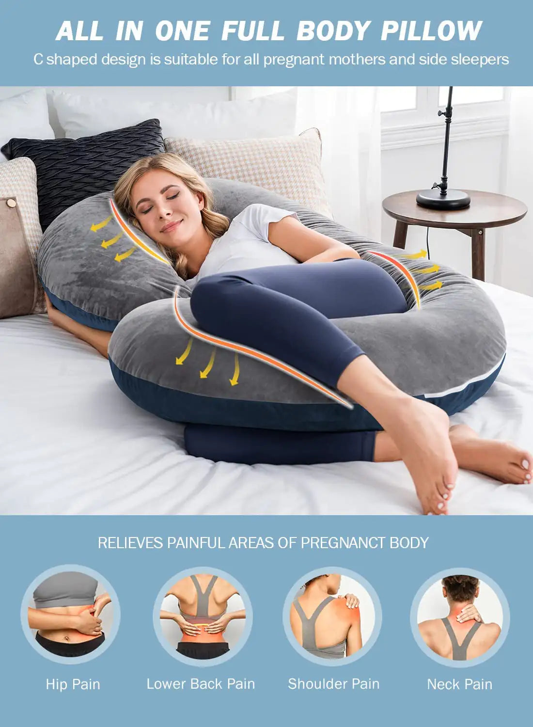 C-Shaped Body Pregnancy Pillow - C&S Shopping Network