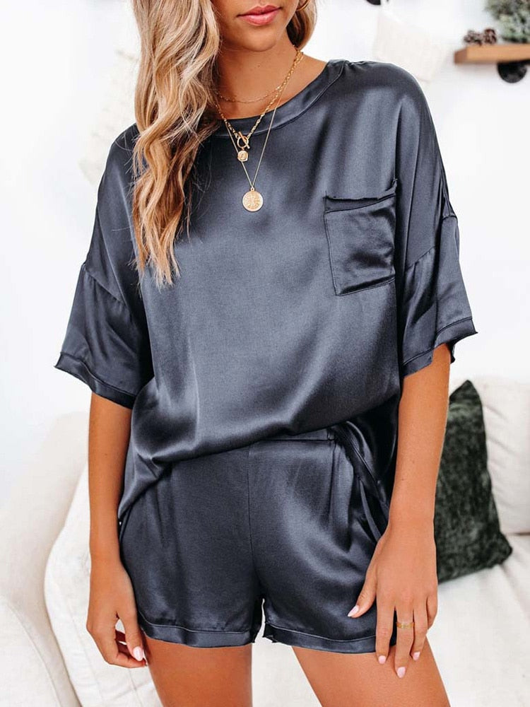 Summer Satin Pajamas Set Women - C&S Shopping Network