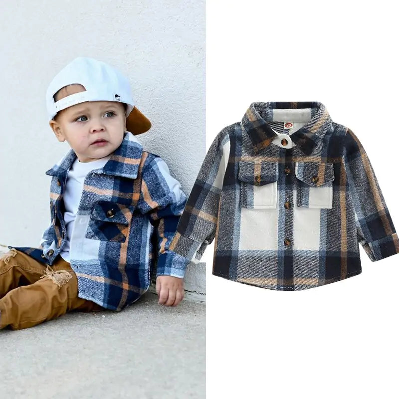 Toddler Plaid Patchwork Long Sleeve - C&S Shopping Network