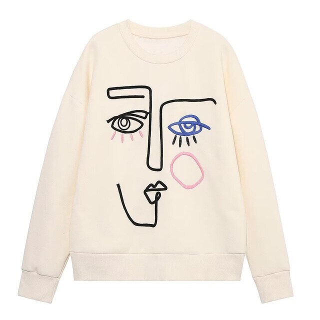 Women Fashion Printing Basic Sweatshirts