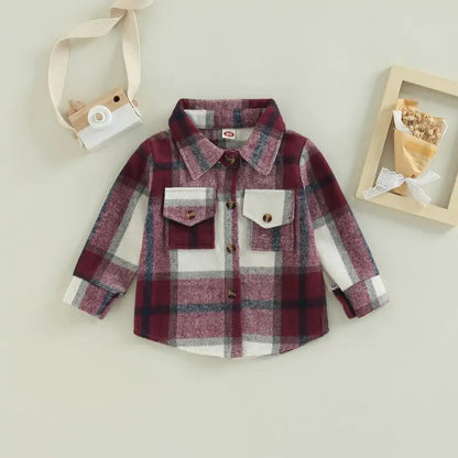 Toddler Plaid Patchwork Long Sleeve